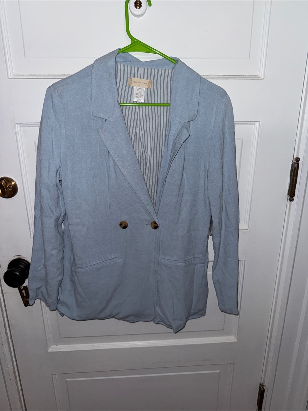 Altar'd State Light Blue Double-Breasted Blazer